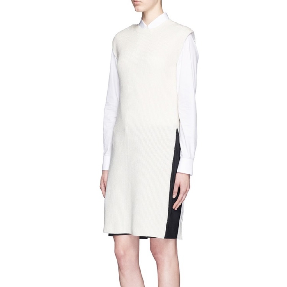 Helmut Lang White and Black Sweater Dress